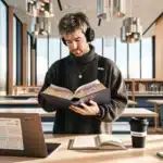 Norwegian student scans limited textbook pages in library for personal use