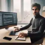 Person in norway adding cc credit and embed code on laptop