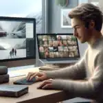 Person in a norwegian home office backing up documents and family photos